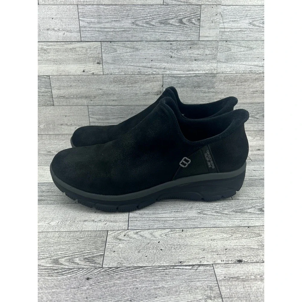 Skechers Slip-ins Relaxed Fit Easy Going Latte Black Shoes 167872 Women Sz 8.5